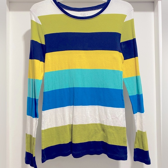 Old Navy Other - [OLD NAVY] Striped Scoop Neck Long-Sleeve T-Shirt - Youth Sz Large